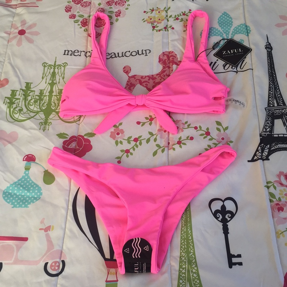 ZaFul  pink bikini set👙